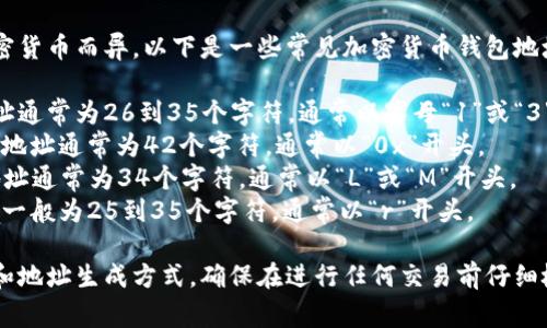 虚拟币钱包地址的长度因不同的加密货币而异。以下是一些常见加密货币钱包地址的位数：

1. **比特币（Bitcoin）**：比特币地址通常为26到35个字符，通常以字母“1”或“3”开头。
2. **以太坊（Ethereum）**：以太坊地址通常为42个字符，通常以“0x”开头。
3. **莱特币（Litecoin）**：莱特币地址通常为34个字符，通常以“L”或“M”开头。
4. **瑞波币（Ripple）**：瑞波的地址一般为25到35个字符，通常以“r”开头。

这些长度的变化是因为不同的算法和地址生成方式。确保在进行任何交易前仔细检查地址的正确性，以避免资产丢失。