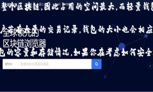 比特币钱包的大小并不是一个固定的数值，它会随时间的推移而变化。具体来说，比特币钱包的大小主要取决于以下几个因素：

1. **区块链的容量**：比特币网络的区块链是去中心化的公共账本，所有的交易记录都存储在这个区块链上。随着越来越多的交易被记录到区块链中，区块链的大小也在不断增加。截至2023年，比特币区块链的大小已经超过了400GB。

2. **钱包类型**：不同类型的钱包在存储比特币时所需的空间不同。全节点钱包（如 Bitcoin Core）需要下载整个区块链，因此占用的空间最大。而轻量钱包（如手机钱包或网页钱包）则不需要存储整个区块链，通常只存储必要的信息，可以大大减少所需的存储空间。

3. **交易历史和余额**：对于用户个人比特币钱包而言，存储的交易历史记录和余额也会影响钱包的大小。用户若有大量的交易记录，钱包的大小也会相应增大。

如果你想了解比特币钱包的具体大小，可以在网上查询相关资料或使用一些比特币钱包的工具来查看当前钱包的容量和存储情况。如果你在考虑如何安全地存储比特币，建议使用信誉良好的钱包，并定期备份你的钱包数据。

总的来说，比特币钱包的大小是一个动态变化的概念，与区块链的发展和个人使用情况密切相关。
